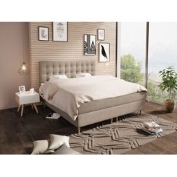 Premium Kontinentalsäng 180x210 - Beige