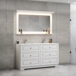 Modenicomfort 150 Cm Vit Matt Badrumsmöbel M/vit Handfat Och Spegel