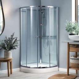 Waterlux Duschkabin Rund 100 Cm Grå
