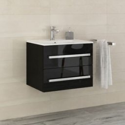 Linda Lux Badrumsmöbel 60 Cm - Svart Högglans