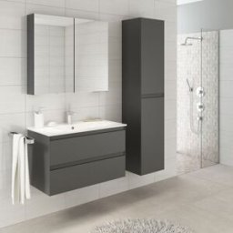 Noradesign 80 Cm Badrumsmöbel Grå Matt