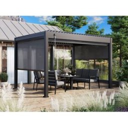 Bella Pergola - 3x4m Antrasitt - Med Mørkgrå Screen