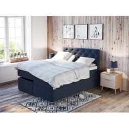 Premium Ställbar Säng 160x200 - Mörkblå