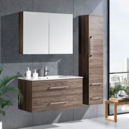 Lindadesign 100 Cm Badrumsmöbel Grå Alm
