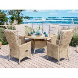 Comfort Rund - Matbord 120 Cm Med 4 Holiday-Stolar I Naturmix
