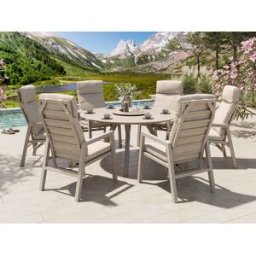 Jamaica Rund 150 Cm Med 6 Reclinerstolar I Khaki Aluminium