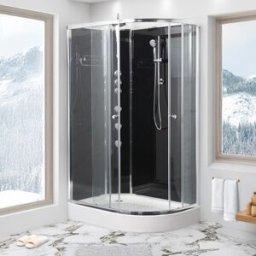 Fossefall 2 Easyfix Duschkabin 120x80 Vänster Grå