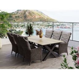 Villa - Matgrupp 220 Cm Og 6 Holiday-Stolar I Chockladbrun