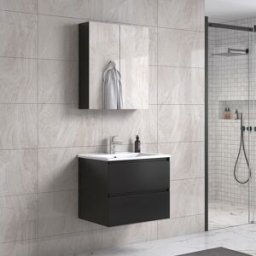 Noradesign 60 Cm Hvit Matt Baderomsmøbel M/speilskap