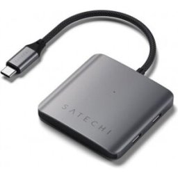 Satechi 4-Port Usb-C-Adapter Med Pd, Stjärngrå