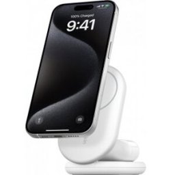 Belkin Boostcharge 2 I 1 Magnetisk Vikbar Laddare, Vit