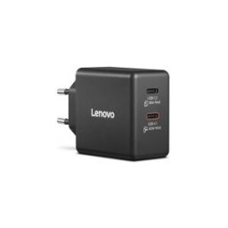 Lenovo Dual Usb-C 65w Gan-Laddare, Svart