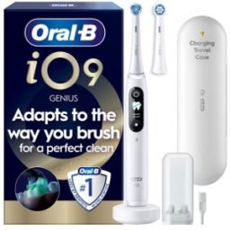 Oral-B Io9 Eltandborste, Vit + Laddande Resefodral