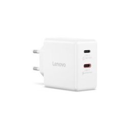 Lenovo Dual Usb-C 65w Gan-Laddare, Vit