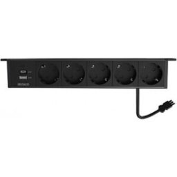 Deltaco Strömpanel, 5 Uttag, 1x21w A+c Usb-Laddare, Gst18-Anslutning