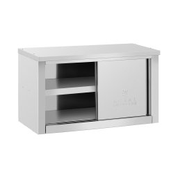 Rostfritt väggskåp med skjutdörr - 900 x 400 x 500 mm - 60 kg lastkapacitet per fack - Royal Catering