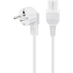 Fuj:tech Cee 7/7 - C13 - Strömkabel Med Vinklad Kontakt, Vit, 1 M