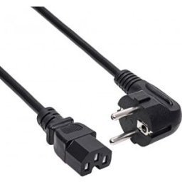 Fuj:tech Cee 7/7 - C13 -Kabel Med Vinklad Kontakt, Svart, 1 M