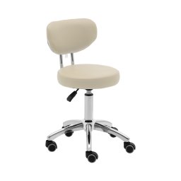 Arbetsstol med ryggstöd - 46 - 60 cm - 150 kg - Mörkbeige