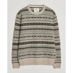 Gant Brushed Wool Fair Isle Sweater Light Beige Melange