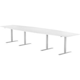 Konferensbord 4200 x 1200 mm Vit/Silver