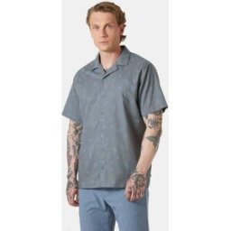 Helly Hansen Holmen Kortärmad Skjorta Herr Marinblå XL Light Lav Box Stripe Plaid GrönXL