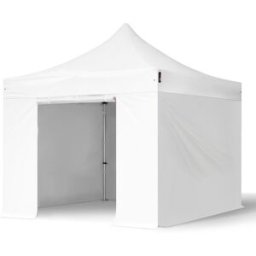 TOOLPORT 3x3 m snabbtält, Professional aluminium, med sidodelar, vit - (600136)