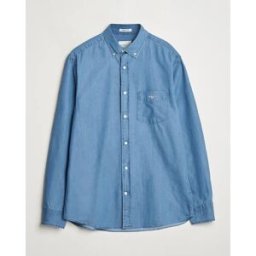 Gant Regular Fit Denim Shirt Semi Light Blue