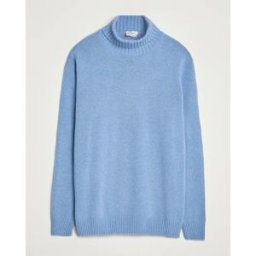 Morgano Wool/Cashmere Heavy Knit Rollneck Light Blue