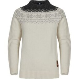 Gridarmor Women’s Snøkrystall Round Neck Ullgenser White/Dark Grey/Light Grey White/Dk. grey/Lt. grey XL