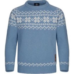 Gridarmor Kids' Snøkrystall Round Neck Ullgenser Light Blue/White 110/116