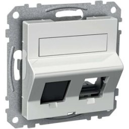 Schneider Electric Centrumplatta, Exxact, vinklad, RJ45, infälld, vit