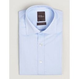 Oscar Jacobson Slim Fit Cut Away Non Iron Twill Light Blue