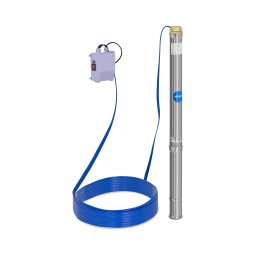 Djupvattenpump - 70 mm / 2,75'' - 3800 l/h - 550 W - 20 m kabel / 60 m uppfordringshöjd - Rostfritt stål