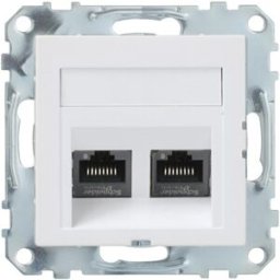 Schneider Electric Datauttag vinklat, Exxact, RJ45, Actassi S-One, utan ram, Kat 6, UTP, 2x, infälld