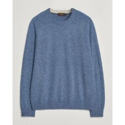 Morris Wilfred Cashmere O-Neck Light Blue