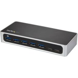 Startech USB C-hubb med 7 portar och med snabbladdningsport