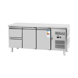 Kylbänk - 417 L - 2 x GN 1/2 + 2 fack - 179 x 70 cm - Royal Catering