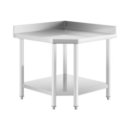 Rostfri arbetsbänk - 90 x 70 cm - Skyddskant - 300 kg