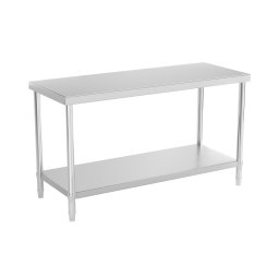 Rostfri arbetsbänk - 150 x 60 cm - 250 kg - rostfritt stål