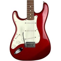 Fender México vänsterhand Stratocaster 2008 - Candy Apple röd candy röd