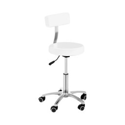 Arbetsstol frisör - 460 - 600 mm - 150 kg - Vit