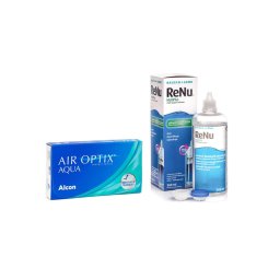 Air Optix Aqua (6 linser) + ReNu MultiPlus 360 ml med linsetui