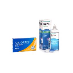 Air Optix Night & Day Aqua (6 linser) + ReNu MultiPlus 360 ml med linsetui