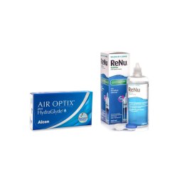 Air Optix Plus Hydraglyde (6 linser) + ReNu MultiPlus 360 ml med linsetui