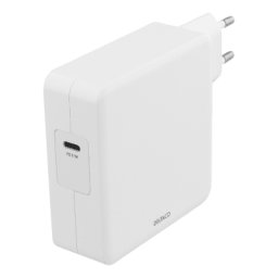 Deltaco 87W USB-C Nätadapter, Snabbladdning, USB-C PD - Vit