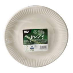 Tallrik, papper "pure" rund ø 23 cm vit 450-pack