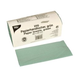 Pappershandduk 23 cm x 25 cm grön zick zack, v-vikt, 1-ply