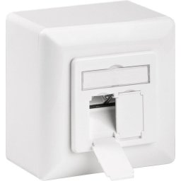 Nätverksuttag CAT 6 2 Port Vit inkl. monteringsram på väggen
