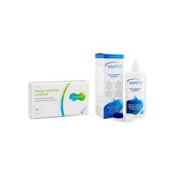 Lenjoy Monthly Comfort (6 linser) + Vantio Multi-Purpose 360 ml med linsetui